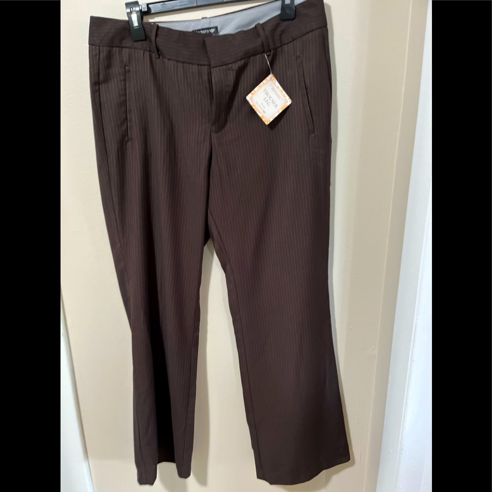 NWT. Dockers Pinstriped Brown Trousers.  14P